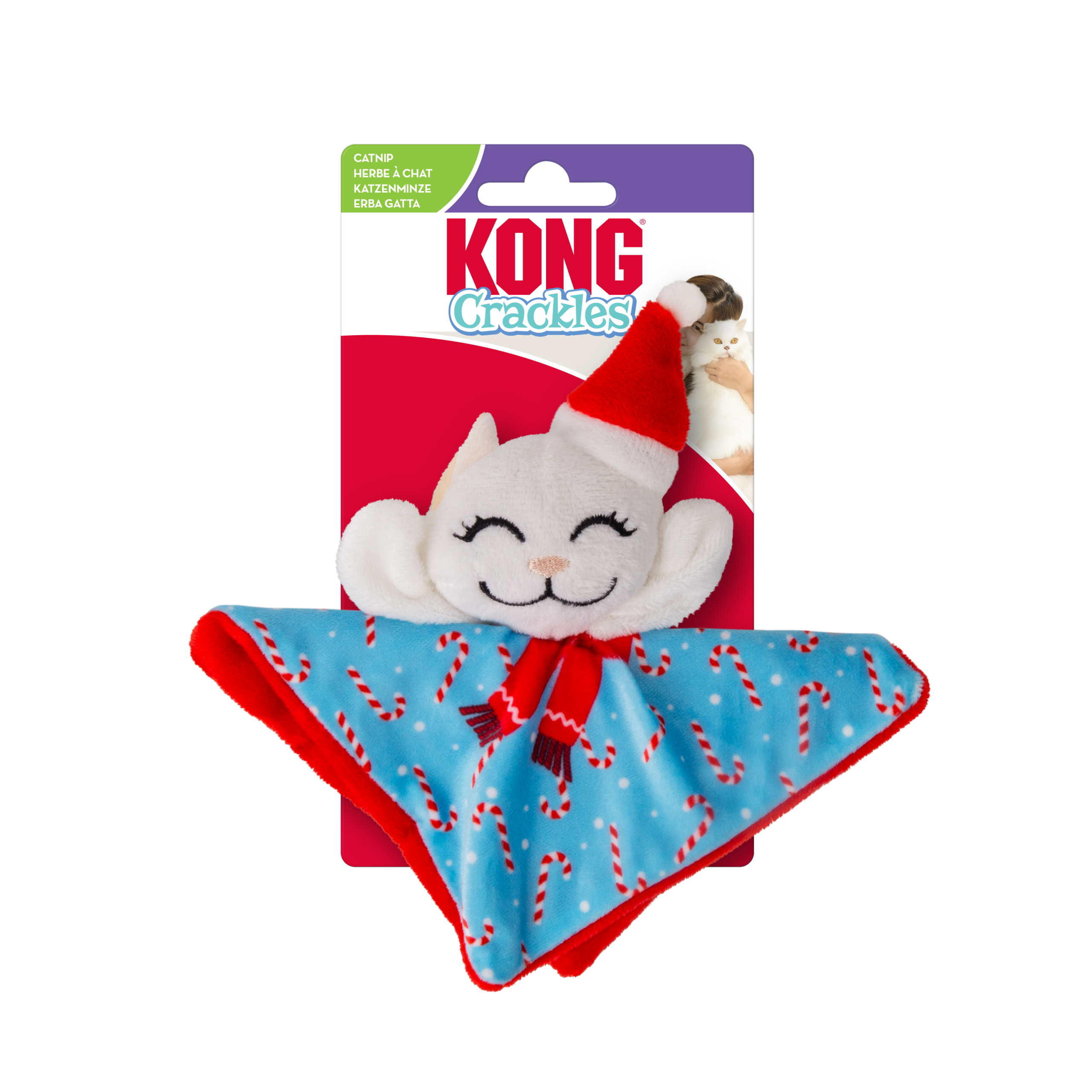 KONG Holiday Crackles Santa Kitty